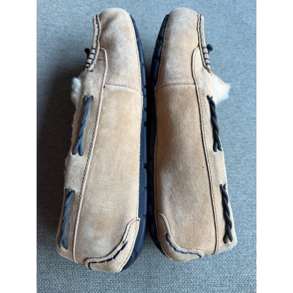 UGG Brett Mocassin Fur Lined Shoes Flats Womens 10 Beige - Picture 5 of 11